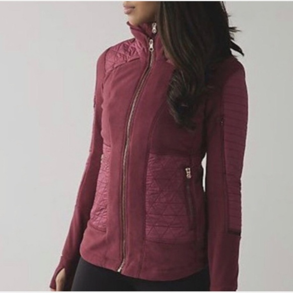 lululemon athletica Fleecy Keen Jacket with removable hood in wine berry